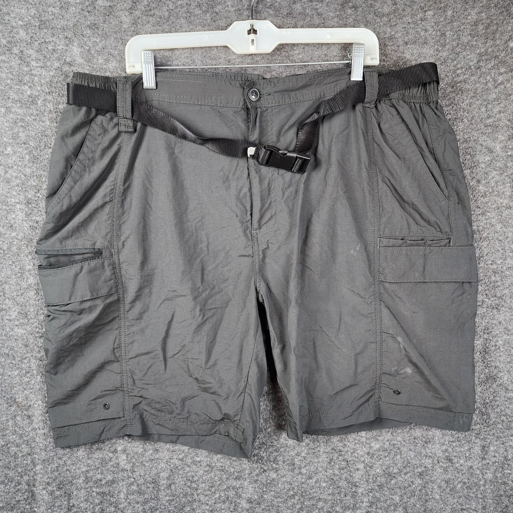 Coleman Cargo Shorts Mens 2XL Grey‎ Hiking Camping Utility Belted Outdoor